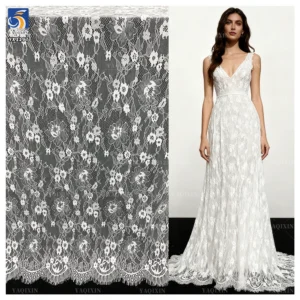YX1197 Guangzhou Supplier High Quality Machine-Woven Eyelash Lace Fabric by 10 Pieces Jacquard Eyelash Lace Soltis Fabric...