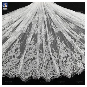 YX1200 Apricot/White English Embroidery White Wavy Lace Fabric Wedding Dress Girl Italy Eyelash Lace Fabric New 2026 - 100%...