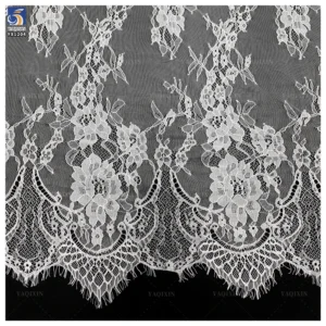 YX1204 Large Stock of Eyelash Lace Fabric Wholesale China Factory Fast Shipping Mesh Eyelash Lace Fabric Florals for Wedding...