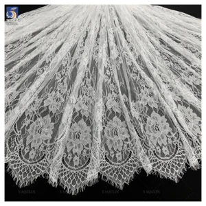 YX1204 Large Stock of Eyelash Lace Fabric Wholesale China Factory Fast Shipping Mesh Eyelash Lace Fabric Florals for Wedding...