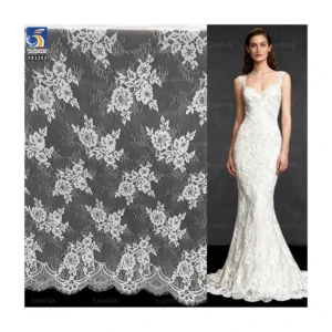 YX1205 New Austrian Tulle Lace Fabric 2026 White 10 Yards Embroidery High-Quality Eyelash Design Lace Fabric Textiles - 100%...