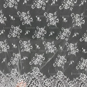 YX1207 2026 Turkish Wedding Bride Lace Fabric Competitive Prices 10 Pieces Low Moq White Tulle Lace Eyelash Fabric 300*150CM...