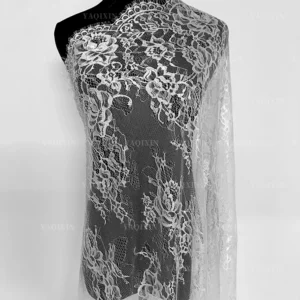 YX1208 RTS Free Sample Custom-Made Multi-Color Eyelash Lace Fabric 10 Pieces French Wedding Dress With Romantic Lace Fabric...
