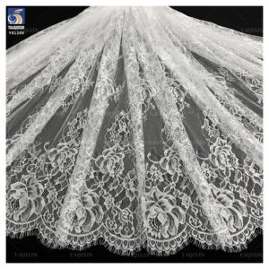 YX1208 RTS Free Sample Custom-Made Multi-Color Eyelash Lace Fabric 10 Pieces French Wedding Dress With Romantic Lace Fabric...