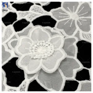YX1214 2 Yards 200gsm Polyester Milk Silk 3D Handmade Leaf Pattern Water-Soluble Embroidery Lace Fabrics 2026 New Fashion...