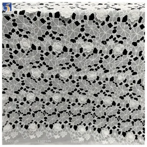 YX1214 2 Yards 200gsm Polyester Milk Silk 3D Handmade Leaf Pattern Water-Soluble Embroidery Lace Fabrics 2026 New Fashion...