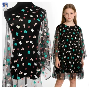 YX1223 2026 Skirt Digital Art Printed Fabrics Custom Children's Cartoon Patterns Offset Printed Polyester Tulle Fabric...