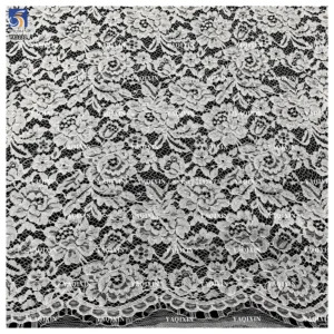 YX1229 Quick and Easy Custom Color 120g Woven Mesh Net Lace Fabric Cheap Polyester Mesh Wedding Chantilly Lace Fabric - 100%...