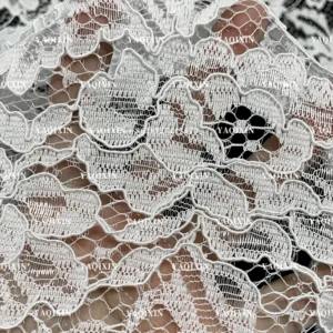 YX1229 Quick and Easy Custom Color 120g Woven Mesh Net Lace Fabric Cheap Polyester Mesh Wedding Chantilly Lace Fabric - 100%...