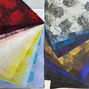 YX1234 Cheap Chinese Brocade Jacquard Fabric Woven Soft 100% Polyester Roses Flowers Brocade Fabric 2026 for Women - 100%...