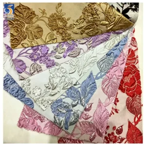 YX1242 High Quality Polyester Purple American Brocade Fabric for Pretty Dress Embossed Yarn-Dyed Brocade Jacquard Fabric...