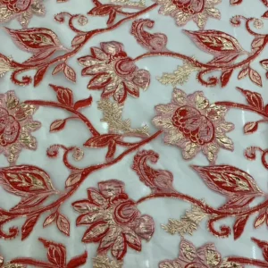 YX1243 Custom Polyester Thin Film Gold China's Luxury Brocade Fabric 2 Yards 3D Flowers Jacquard Brocade African Dress...