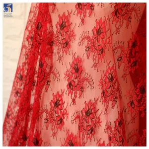 YX1246 Hot Middle East Iraq and Arabs Popular Lightweight Lace Tulle Fabric Soft Two-Tone Eyelash Lace Fabric for Woman...