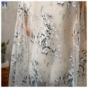 YX1247 New Two-Tone Polyester Crochet Lace Trim Customized White and Blue Mix Eyelash Lace Trim for Clothing Decoration...