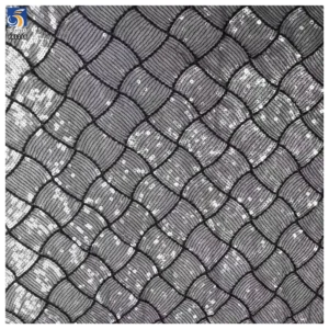 YX1250 Lavender Purple 5mm Sequin Mesh Fabric Crystal Sheet Clear Checkered Embroidered Knit Sequin Trendy Clothing Fabrics...