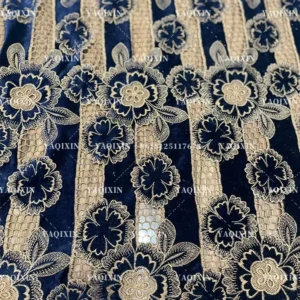 YX1258 2026 150gsm Hollow-Out Single-Sided Embroidery Fabric Chiffon White Water-Soluble Two-Color Embroidery Lace Fabric...