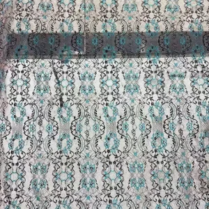 YX1269 Chinese Sky Cyan-Blue Style Lace Fabric Rare Custom Color Woven 300*150CM Eyelash Lace Textile Fabrics for Long Skirt...