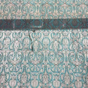 YX1269 Chinese Sky Cyan-Blue Style Lace Fabric Rare Custom Color Woven 300*150CM Eyelash Lace Textile Fabrics for Long Skirt...