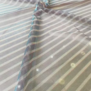 YX1273 New Fashion 1 Yard Polyester Knitted Laser Lurex Chiffon Thick Striped Fabric for Dance Color-Changing Costumes...