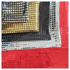 YX1285 New Trends 2026 7mm Square Sequin Fashion Fabric Knitted Stretch Shiny Lurex Sequins Fabric for Skirt Decoration...