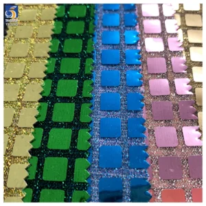 YX1285 New Trends 2026 7mm Square Sequin Fashion Fabric Knitted Stretch Shiny Lurex Sequins Fabric for Skirt Decoration...
