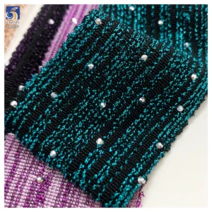 YX1287 180gsm 2 Yards 100 Polyester Gold Thread Lurex Jacquard Fabric With Silver 3D Diamonds Clothing Woman Fabric - 100%...