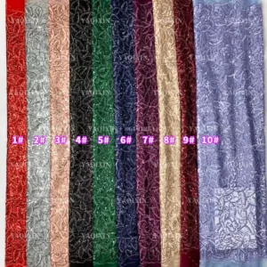 YX1291 China Factory Competitive and Inexpensive Sequin Lace Fabric 230gsm 2 Yards 2026 New Lace Fabric for French Women...