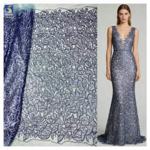YX1291 China Factory Competitive and Inexpensive Sequin Lace Fabric 230gsm 2 Yards 2026 New Lace Fabric for French Women...