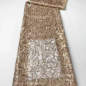 YX1291 China Factory Competitive and Inexpensive Sequin Lace Fabric 230gsm 2 Yards 2026 New Lace Fabric for French Women...