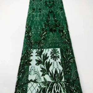 YX1293 Luxury and Expensive Champagne Lace Sequin Fabric High-End Party Dress Glitter Sequin Tulle Lace Fabric for Lady...