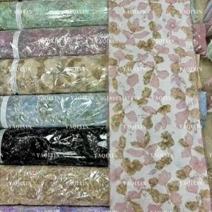 YX1294-2 New 2026 Fashion German Women's Lace Fabric Dyed Florals Embroidered Flash Sequin Lace Fabric for Girl Dance Skirt...