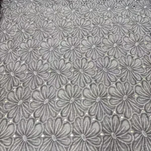 YX1298 Openwork Woven Pure 100 Cotton Embroidered Lace Fabric for Women's Dress Elegant White Cotton Lace Fabric - 100%...