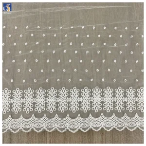 YX1302 Competitive and Inexpensive Thin Polyester White Water-Soluble Lace Embroidery Fabric 15 Yards for Girl Chinese...