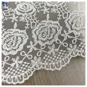 YX1303 Chinese Suppliers Cheap Mesh Embroidery Floral Print Water-Soluble Embroidered Lace Fabric White Sales for 15 Yards...