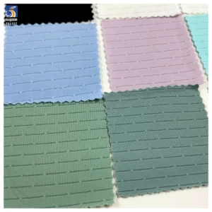 YX1327 China Wholesale Breathable and Sweat-Wicking T-Shirt Sports Fabric Nylon/Spandex Jacquard Striped Knitted Fabrics...