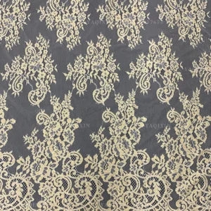 YX1333 3m*1.5m High Quality 250gsm Dubai Wedding Tulle Tissue Lace Fabric Gold Eyelash Lace Fabric for Polyester 2026 New...
