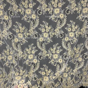 YX1337-1 China Supplier Wholesale 3m*1.5m Custom Dyed Eyelash Lace Fabric New Competitive Price Lace Fabric for Clothing...