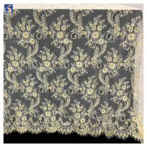 YX1337-1 China Supplier Wholesale 3m*1.5m Custom Dyed Eyelash Lace Fabric New Competitive Price Lace Fabric for Clothing...