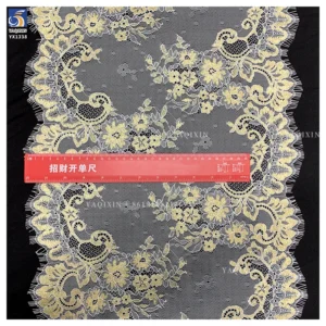YX1338 Size 300cm*20cm Luxury Embroidered 2026 Dubai UAE Wedding Dress Gold Eyelash Lace Fabric for Garment Accessories Trim...