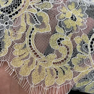 YX1338 Size 300cm*20cm Luxury Embroidered 2026 Dubai UAE Wedding Dress Gold Eyelash Lace Fabric for Garment Accessories Trim...