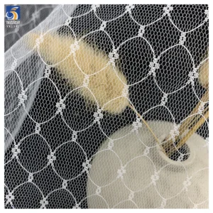 YX1342 China Competitive Competitive Price 100 Polyester Knitted White/Black Jacquard Mesh Fabric for Girls' Skirts 1 Yard...