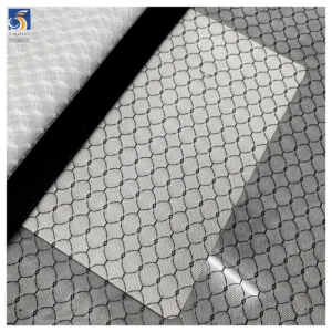 YX1342 China Competitive Competitive Price 100 Polyester Knitted White/Black Jacquard Mesh Fabric for Girls' Skirts 1 Yard...