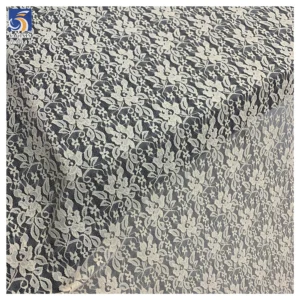 YX1343 Women's Dress 110gsm Apricot Color Chantilly Lace Fabric 92% Polyester 8% Spandex Stretch Chantilly Mesh Lace Fabric...