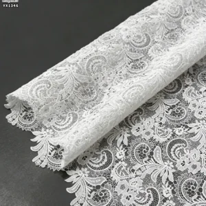 YX1346 130gsm French Fashion Embroidered Lace Fabric High Quality White Water Soluble Lace Embroidery Paisley Lace Fabric...