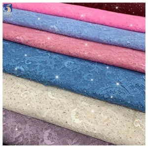 YX1347-1 300*150CM Middle East and UAE Hot-Selling Eyelash Lace Fabric 3D Diamond Embroidered Lace Fabric for Dress