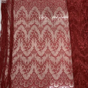 YX1347-1 300*150CM Middle East and UAE Hot-Selling Eyelash Lace Fabric 3D Diamond Embroidered Lace Fabric for Dress - 100%...