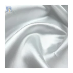 YX135# High Quality Thickened Wedding Satin Fabric 100D*300D White 100% Polyester Bridal Dress Satin Fabric - 100%...
