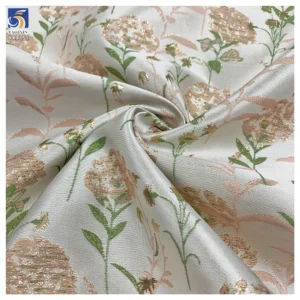 YX1351 New Fashion Design 2026 Bright Red Florals Fabric Wholesale Woven Brocade Jacquard Fabric for Garment - 100%...