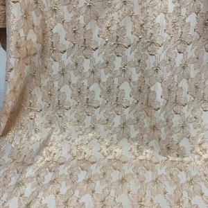 YX1354 High Quality 100 Polyester Soft Jacquard Chiffon Brocade Fabric With Flowers Two-Tone Gold Thread Brocade - 100%...