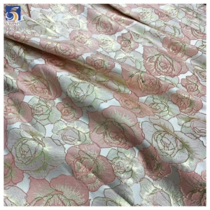 YX1355 Wholesale Brocade Fabric Price 5 Yards Classic Retro Style Rose Pattern Two-Tone Gold Thread Soft Brocade Fabric...